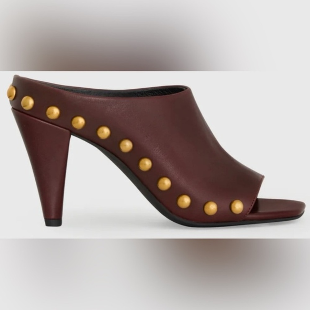 Rebecca Minkoff Milan Studded Mule Color Port/ Burgundy Sz‎ 7.5